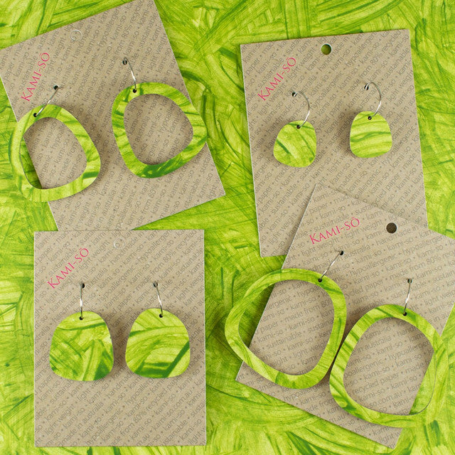 Square Recycled Paper Earrings - Medium Hoop - Kami-So - Splash Swimwear  - accessories, earrings, Kami-So, Mar24, new accessories, new arrivals - Splash Swimwear 