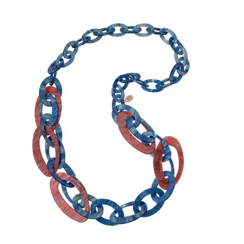 Blue Scarab Sia Oval Chain Necklace N442377 Blue Scarab Sia Chain Necklace - Blue/Green Splash Swimwear Accessories Blue/Red 1000020455