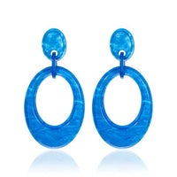 Blue Scarab Sia Oval Resin Earrings E440330 Blue Scarab Sia Chain Necklace - Blue/Green Splash Swimwear Accessories Blue 1000020464