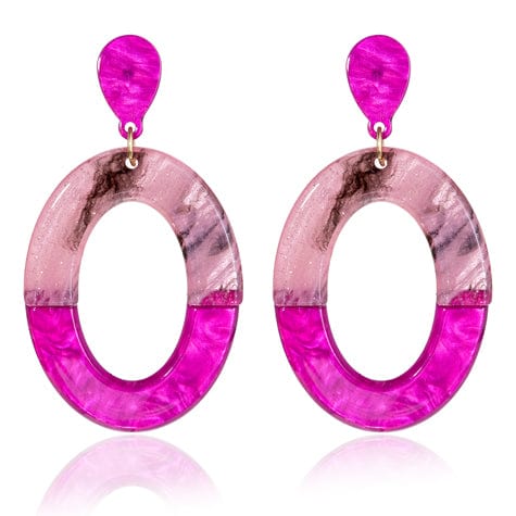 Blue Scarab Sia Two Tone Oval Resin Earrings E440319 Blue Scarab Sia Chain Necklace - Blue/Green Splash Swimwear Accessories Pink/Purple 1000020465