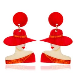 Blue Scarab Accessories E440303 Red Sia Women Earrings