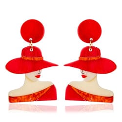 Blue Scarab Accessories E440303 Red Sia Women Earrings