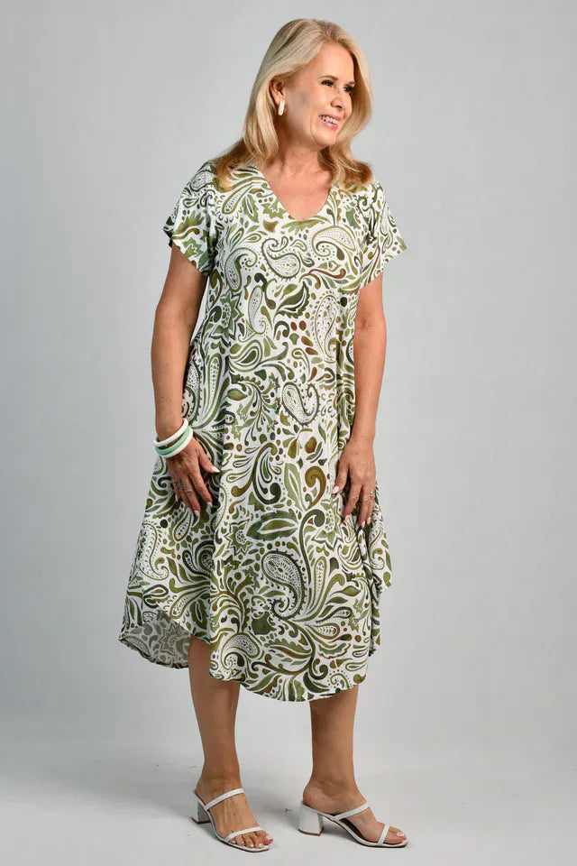 Bodacious Bodacious Great Harbour Dress - Paisley Green Bodacious Great Harbour Dress - Paisley Green Splash Swimwear Dresses