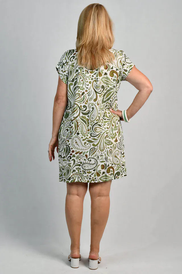 Bodacious Bodacious Lovina Dress - Paisley Green Bodacious Lovina Dress - Paisley Green Splash Swimwear Dresses