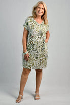 Bodacious Bodacious Lovina Dress - Paisley Green Bodacious Lovina Dress - Paisley Green Splash Swimwear Dresses