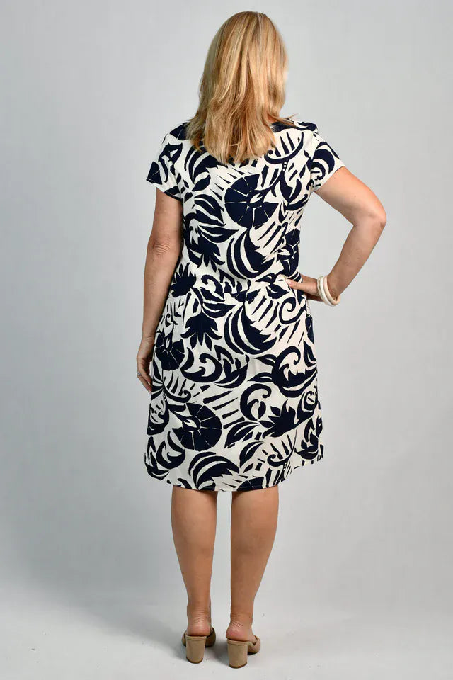Bodacious Bodacious Sussan Shift Dress - Nautilus Navy Bodacious Sussan Shift Dress - Nautilus Navy Splash Swimwear Dresses