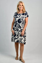 Bodacious Bodacious Sussan Shift Dress - Nautilus Navy Bodacious Sussan Shift Dress - Nautilus Navy Splash Swimwear Dresses