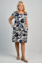 Bodacious Bodacious Sussan Shift Dress - Nautilus Navy Bodacious Sussan Shift Dress - Nautilus Navy Splash Swimwear Dresses