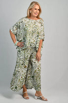 Bodacious Bodacious Sydney Wide Leg Pant - Paisley Green Bodacious Sydney Wide Leg Pant - Paisley Green Splash Swimwear Pants