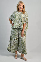 Bodacious Bodacious Sydney Wide Leg Pant - Paisley Green Bodacious Sydney Wide Leg Pant - Paisley Green Splash Swimwear Pants