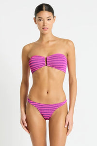 Bond Eye Blake Bandeau - Cerise Stripe BOUND305L Bond Eye Blake Bandeau - Cerise Stripe Splash Swimwear Bikini Tops O/S 9347760536396