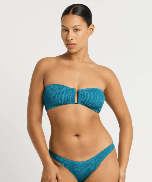 Bond Eye Blake Bandeau - Ocean Shimmer BOUND305M Bond Eye Christy Brief - Cerise Stripe Splash Swimwear Bikini Tops O/S 9347760591432