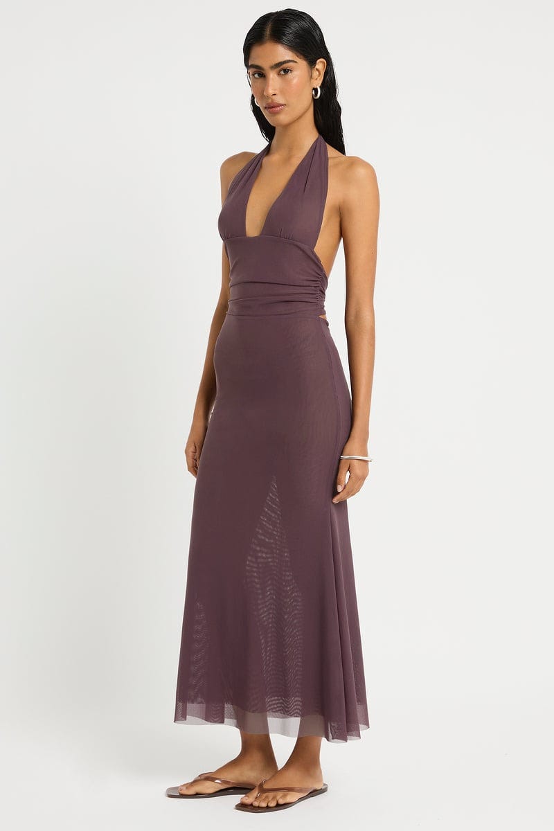 Bond Eye Bond Eye Alessia Maxi Dress - Fig Bond Eye Alessia Maxi Dress - Fig Splash Swimwear Dresses
