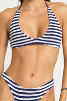 Bond Eye Bond Eye Astrid Crop - Navy / White BOUND759D Bond Eye Astrid Crop - Navy / White Splash Swimwear Bikini Tops O/S