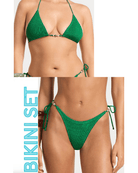 Bond Eye Bond Eye Beaded Ingrid Tri & Beaded Tie Side Vista Brief- Emerald Shimmer Bond Eye Beaded Ingrid Tri & Beaded Tie Side Vista Brief- Emerald Shimmer Splash Swimwear Bikini Set O/S