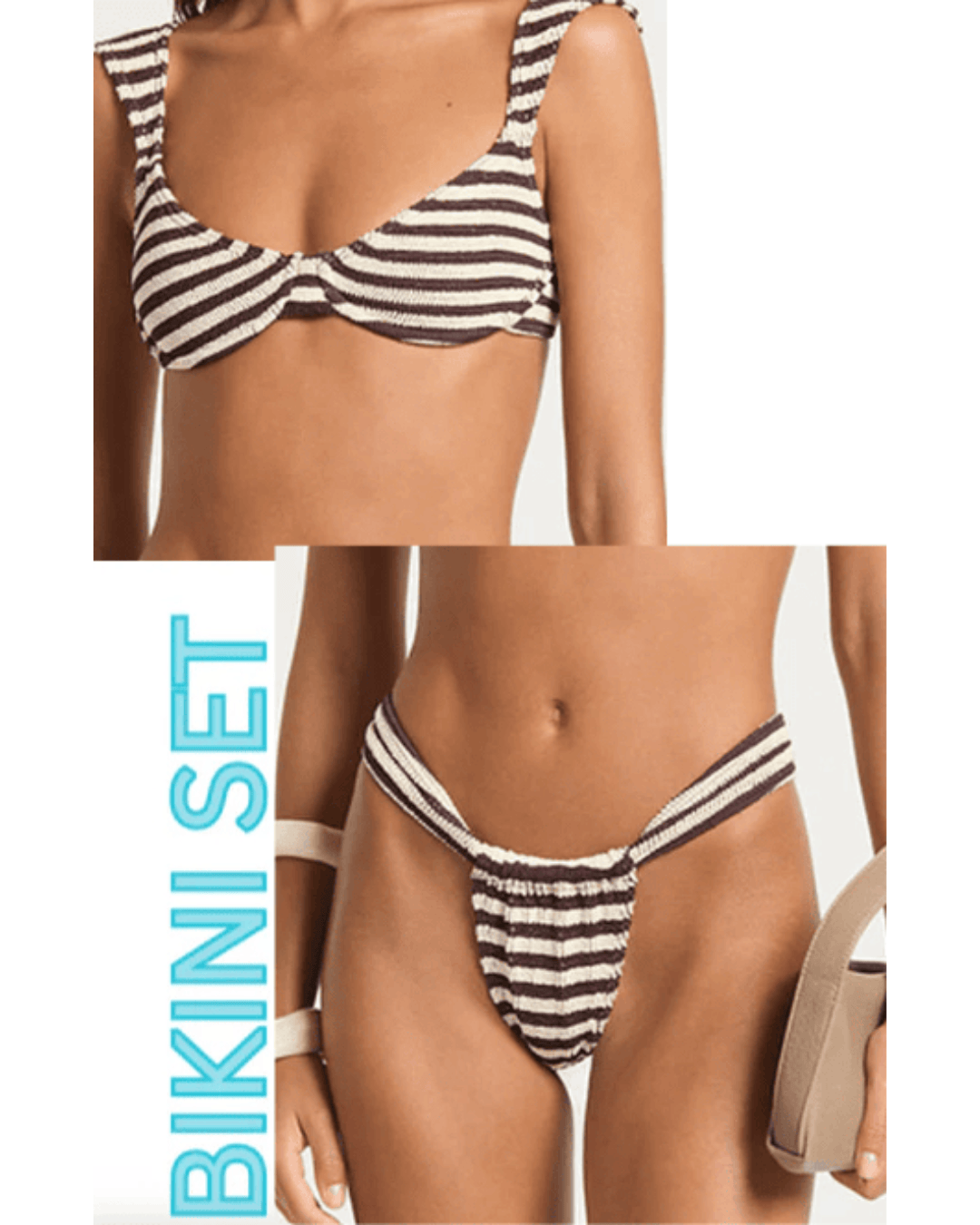 Bond Eye Bond Eye Georgia Balconette and Georgia Brief- Sable Stripe Bond Eye Georgia Balconette and Georgia Brief- Sable Stripe Splash Swimwear Bikini Set O/S 1000030030