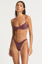 Bond Eye Bond Eye Gracie Balconette - Amarena Lurex Micro BOUND770LM Bond Eye Gracie Balconette - Amarena Lurex Micro Splash Swimwear Bikini Tops O/S 9347760730886