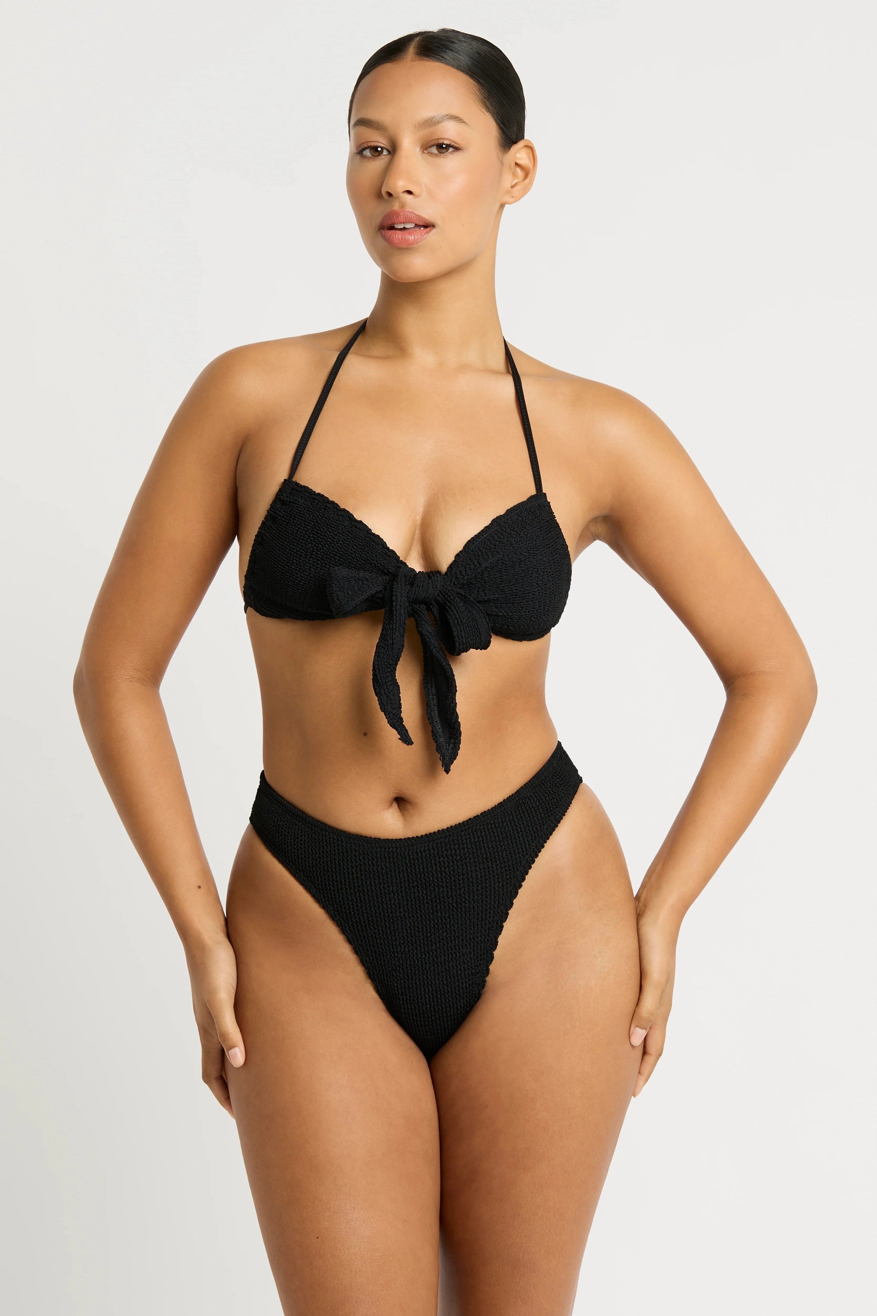 Bond Eye Bond Eye Jean Triangle - Black Eco BOUND467E Bond Eye Jean Triangle - Black Eco Splash Swimwear Bikini Tops O/S 9347760590787