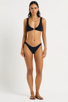 Bond Eye Bond Eye Maven Crop - Onyx Leopard Jacquard BOUND836L-O Maven Crop - Onyx | Bond Eye Splash Swimwear Bikini Tops Onyx / O/S 9347760769008