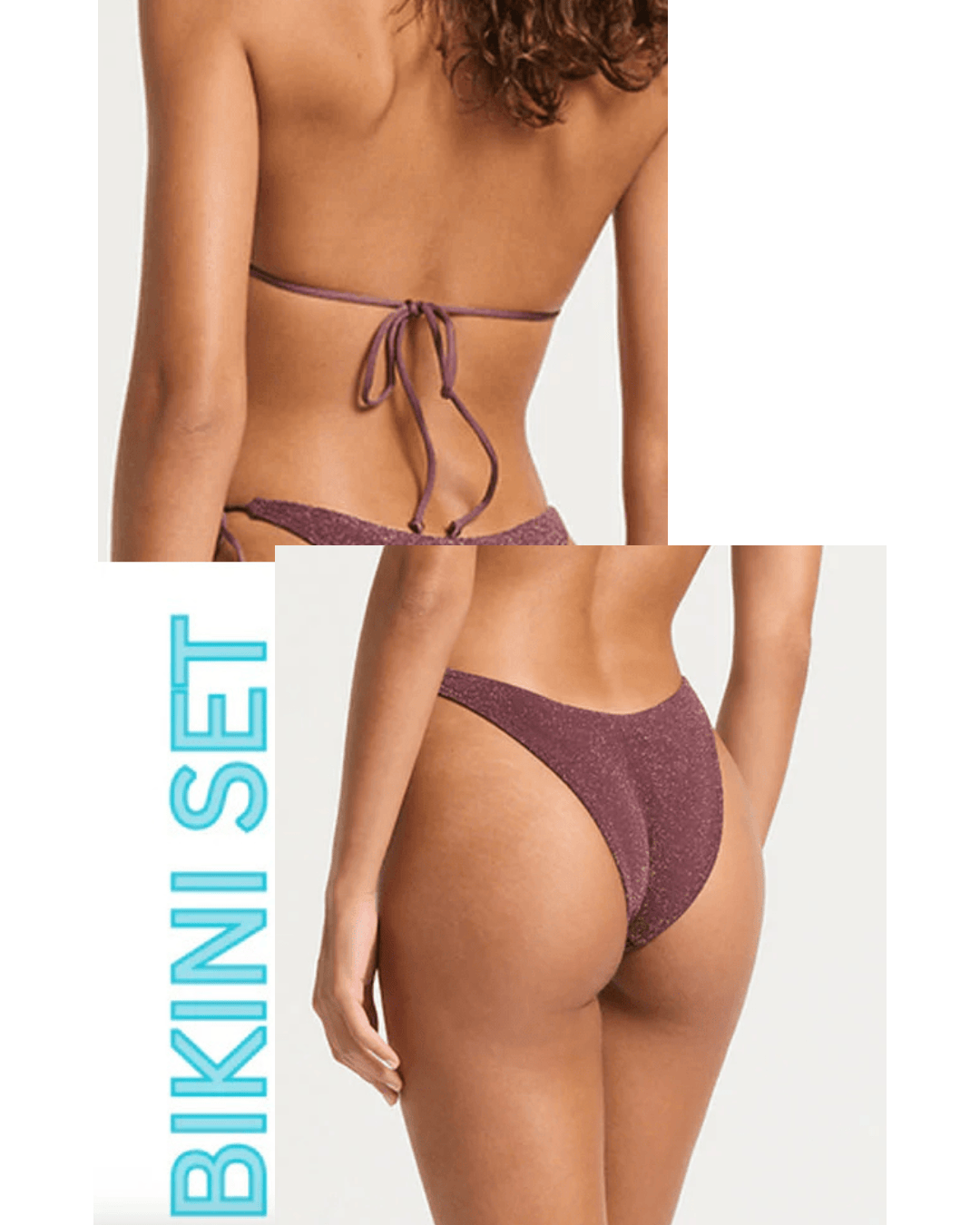 Bond Eye Bond Eye Ring Ingrid Tri &  Scene Brief -  Amarena Lurex Micro Bond Eye Ring Ingrid Tri &  Scene Brief -  Amarena Lurex Micro Splash Swimwear Bikini Set O/S