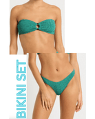 Bond Eye Bond Eye Ring Tie Back Blake Bandeau & Sign Brief - Teal Lurex Bond Eye Ring Tie Back Blake Bandeau & Sign Brief - Teal Lurex Splash Swimwear Bikini Set O/S