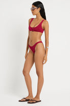 Bond Eye Bond Eye Shimmer Cord Ring Malibu Crop - Wine BE3945MC Bond Eye Shimmer Cord Ring Malibu Crop - Wine Splash Swimwear Bikini Tops O/S 9362733003286
