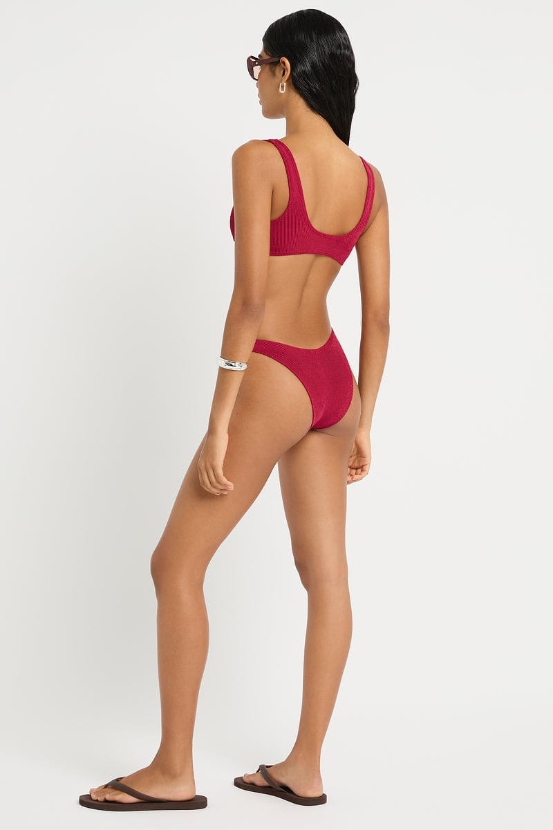 Bond Eye Bond Eye Shimmer Cord Scene Brief - Wine BE4010MC Bond Eye Shimmer Cord Scene Brief - Wine Splash Swimwear Bikini Bottoms O/S 9362733029187