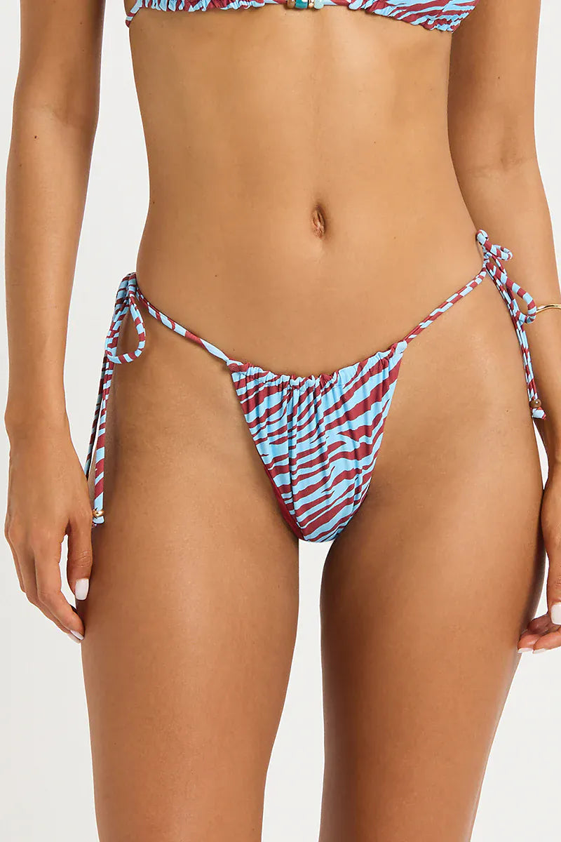 Bond Eye Bond Eye Stevie Brief - Blue Zebra / Ruby Stevie Brief - Blue Zebra / Ruby | Bond Eye Splash Swimwear Bikini Bottoms