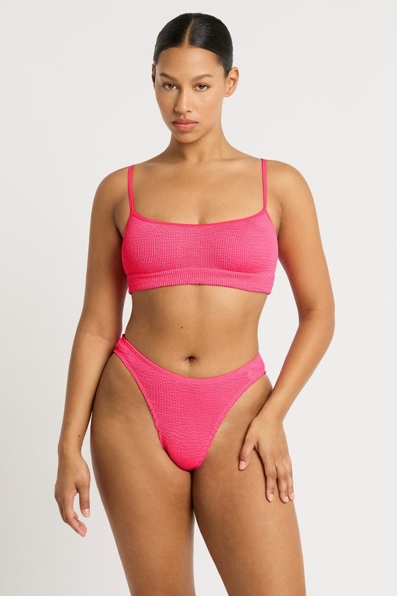 Bond Eye Christy Brief - Neon Azalea BOUND238R Bond Eye Christy Brief - Cerise Stripe Splash Swimwear Cheeky Bikini Bottoms O/S 9347760591449