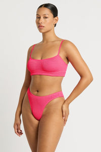 Bond Eye Christy Brief - Neon Azalea BOUND238R Bond Eye Christy Brief - Cerise Stripe Splash Swimwear Cheeky Bikini Bottoms O/S 9347760591449