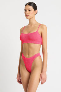 Bond Eye Christy Brief - Neon Azalea BOUND238R Bond Eye Christy Brief - Cerise Stripe Splash Swimwear Cheeky Bikini Bottoms O/S 9347760591449