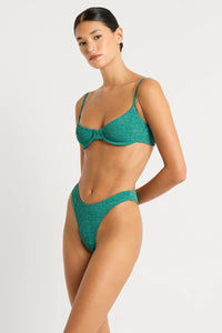 Bond Eye Christy Brief - Teal Lurex BOUND238AL Bond Eye Christy Brief - Teal Lurex Splash Swimwear Bikini Bottoms O/S 9347760641779