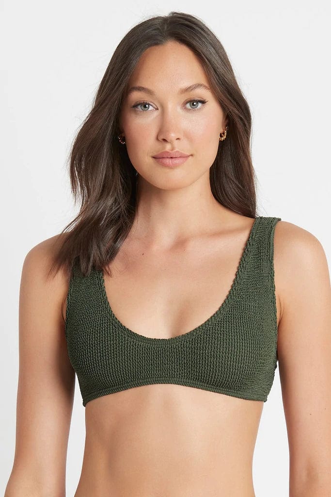 Bond Eye Eco Scout Crop - Khaki BOUND060E Splash Swimwear Bikini Tops O/S 9347760373922