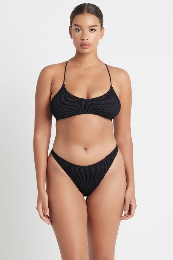 Bond Eye Eco The Selena Crop - Black BOUND056E Splash Swimwear Bikini Tops O/S 9347760373519