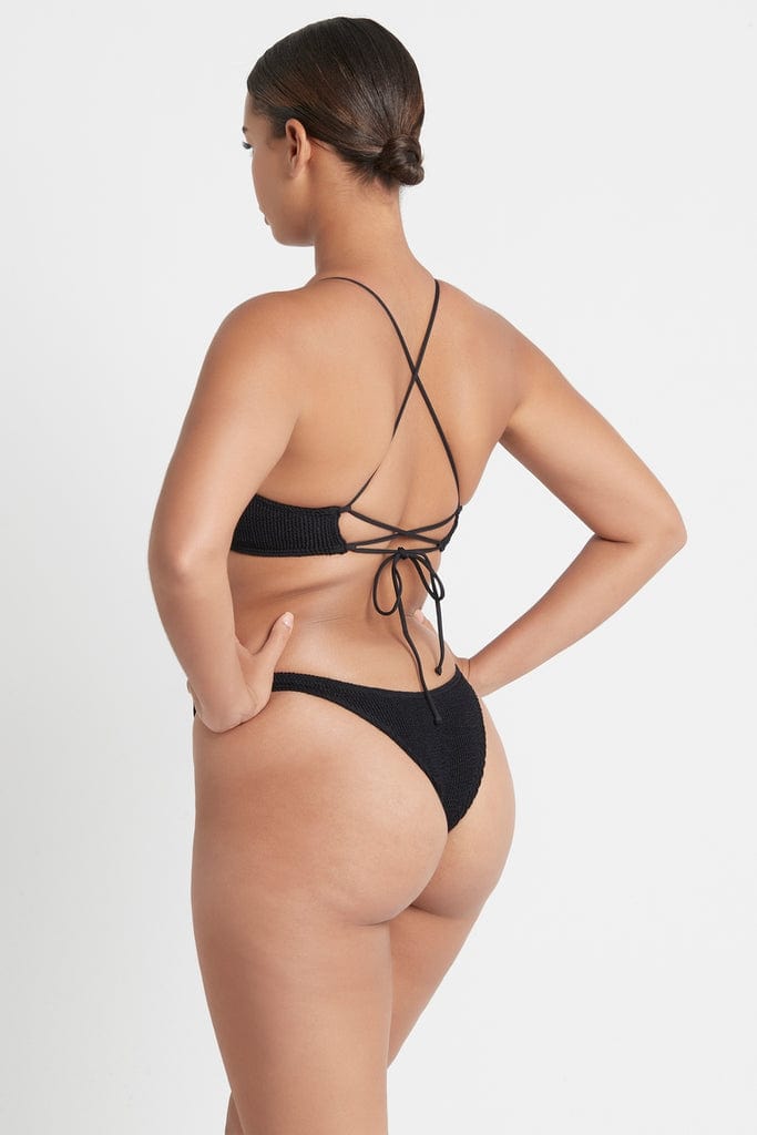 Bond Eye Eco The Selena Crop - Black BOUND056E Splash Swimwear Bikini Tops O/S 9347760373519