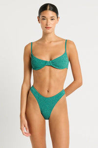 Bond Eye Gracie Balconette - Teal Lurex BOUND465AL Bond Eye Gracie Balconette - Teal Lurex Splash Swimwear Bikini Tops O/S 9347760641298