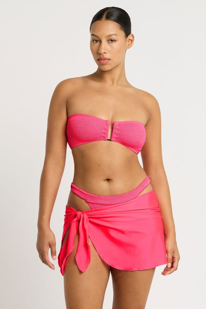 Bond Eye Jinx Sarong - Neon Azalea BOUND523 Bond Eye Christy Brief - Cerise Stripe Splash Swimwear Swimwear O/S 9347760592149