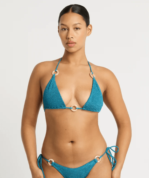 Bond Eye Bikini Tops BOUND516M O/S Ring Ingrid Tri - Ocean Shimmer Bond Eye Christy Brief - Cerise Stripe