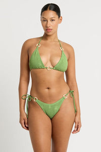 Bond Eye Ring Serenity Brief - Matcha Palm BOUND517P Bond Eye Ring Serenity Brief - Matcha Palm Splash Swimwear Cheeky Bikini Bottoms O/S 9347760590596