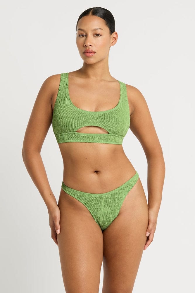 Bond Eye Cheeky Bikini Bottoms BOUND047P O/S Scene Brief - Matcha Palm Bond Eye Scene Brief - Matcha Palm