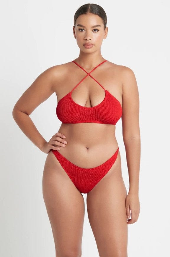 Bond Eye Selena Crop Eco - Baywatch Red BOUND056E Splash Swimwear Bikini Tops O/S 9347760378095