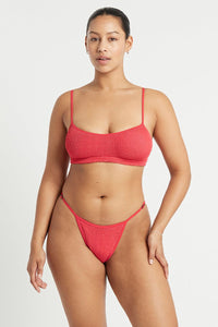 Bond Eye Set Strap Saint Crop & Larisa Brief Bikini Set - Guava Eco Splash Swimwear Bikini Set O/S 1000020508