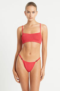 Bond Eye Set Strap Saint Crop & Larisa Brief Bikini Set - Guava Eco Splash Swimwear Bikini Set O/S 1000020508