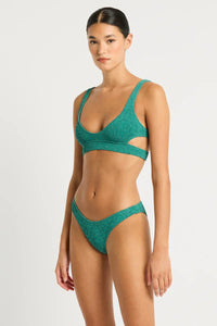 Bond Eye Sign Brief - Teal Lurex BOUND048AL Bond Eye Sign Brief - Teal Lurex Splash Swimwear Bikini Bottoms O/S 9347760641571