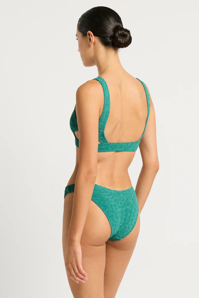 Bond Eye Sign Brief - Teal Lurex BOUND048AL Bond Eye Sign Brief - Teal Lurex Splash Swimwear Bikini Bottoms O/S 9347760641571