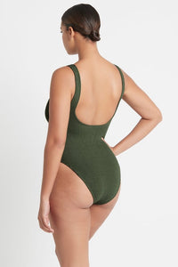 The Madison One Piece Eco - Khaki - Bond Eye - Splash Swimwear  - bound, One Pieces, square neck, Womens, womens swim - Splash Swimwear 