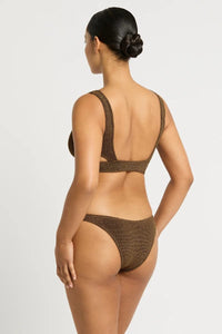 Bond Eye Vista Brief - Cocoa Lurex BOUND369W Splash Swimwear Cheeky Bikini Bottoms O/S 9347760591142