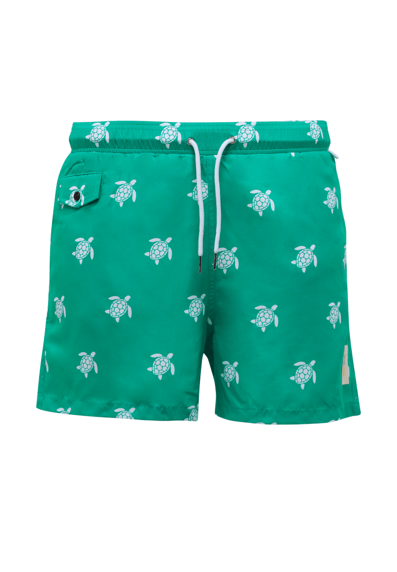 Buba & La Swim Shorts - Turtles* Splash Swimwear Mens S / Emerald Green 1000009585