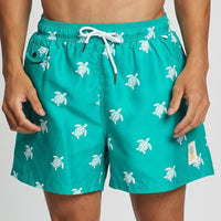 Buba & La Swim Shorts - Turtles* Splash Swimwear Mens XL / Aqua Blue 1000013207