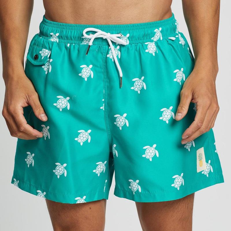 Buba & La Swim Shorts - Turtles* Splash Swimwear Mens XL / Aqua Blue 1000013207